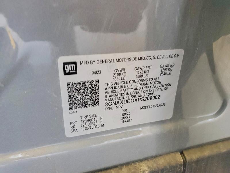 Продаж на аукціоні авто 2023 Chevrolet Equinox, vin: 3GNAXUEGXPS209902, номер лоту: 53273946