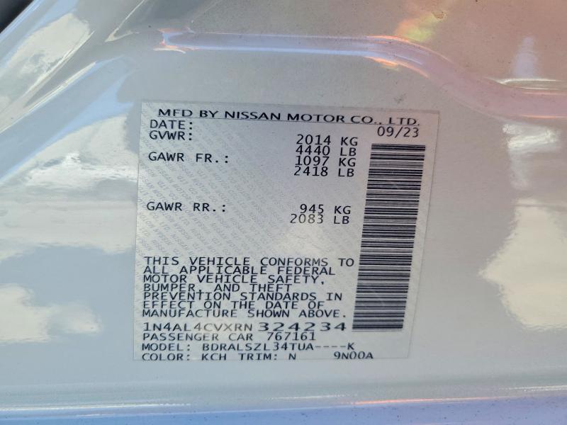 Aukcja sprzedaży 2024 Nissan Altima, vin: 1N4AL4CVXRN324234, numer aukcji: 55117766