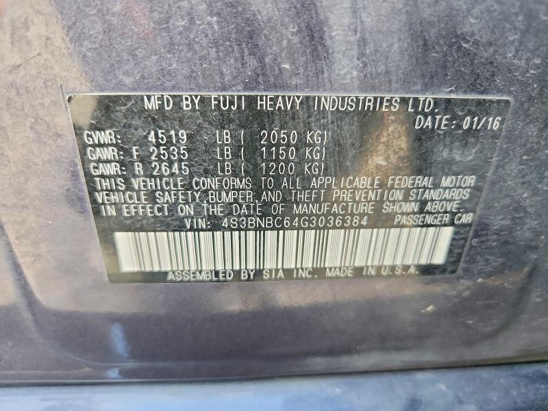 Продаж на аукціоні авто 2016 Subaru Legacy, vin: 4S3BNBC64G3036384, номер лоту: 52146046