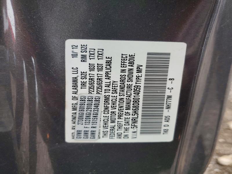 Продажа на аукционе авто 2013 Honda Odyssey, vin: 5FNRL5H68DB014059, номер лота: 55241926