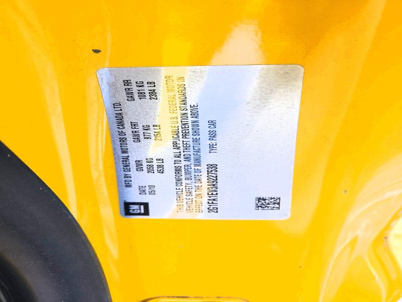 Продаж на аукціоні авто 2010 Chevrolet Camaro, vin: 2G1FA1EV3A9227538, номер лоту: 54264066