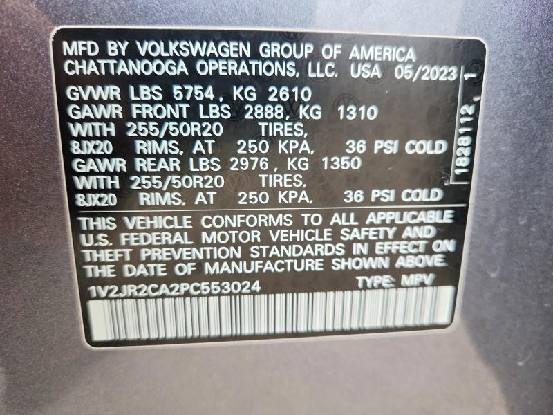 Продаж на аукціоні авто 2023 Volkswagen Atlas, vin: 1V2JR2CA2PC553024, номер лоту: 54343016
