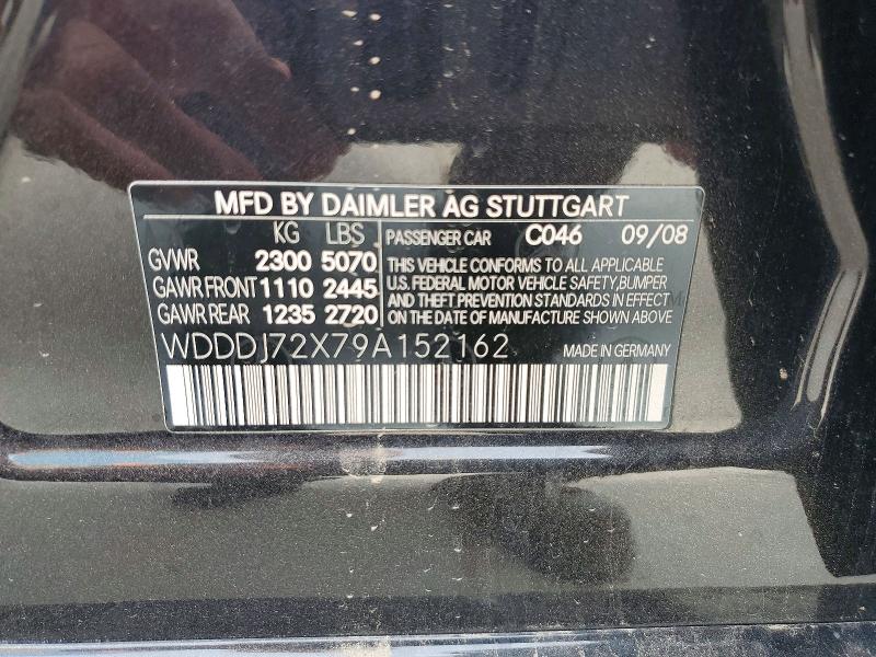 53800016 :رقم المزاد ، WDDDJ72X79A152162 vin ، 2009 Mercedes-benz Cls مزاد بيع