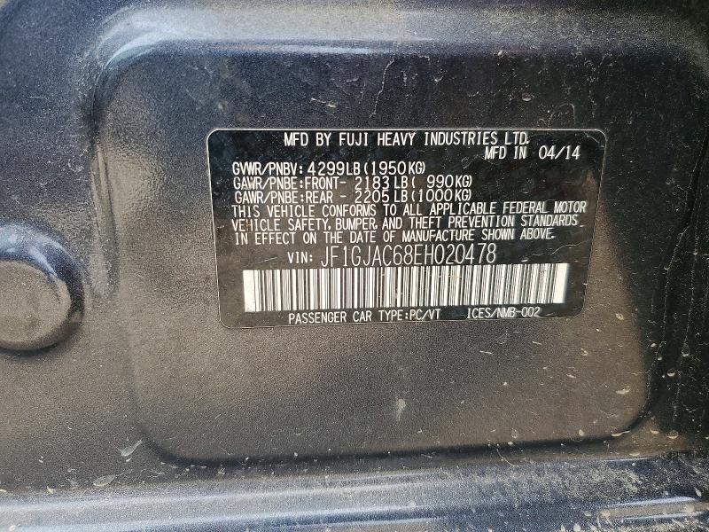 Продаж на аукціоні авто 2014 Subaru Impreza, vin: JF1GJAC68EH020478, номер лоту: 52170556