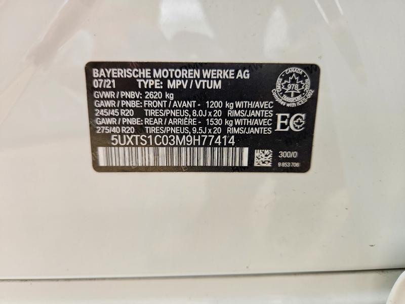 Продажа на аукционе авто 2021 Bmw X3, vin: 5UXTS1C03M9H77414, номер лота: 53419446