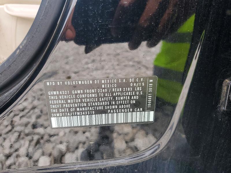 Aukcja sprzedaży 2015 Volkswagen Jetta, vin: 3VWD17AJ1FM343319, numer aukcji: 54953916