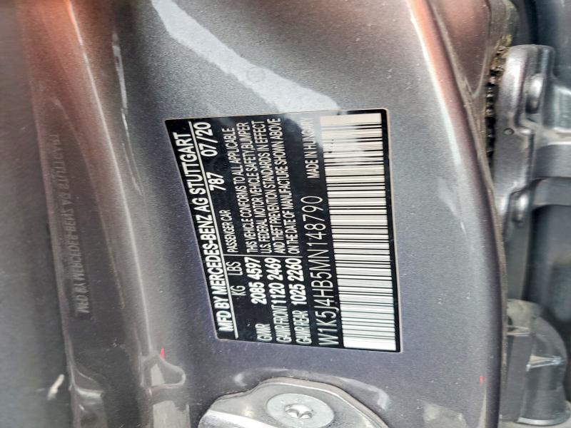 52044996 :رقم المزاد ، W1K5J4HB5MN148790 vin ، 2021 Mercedes-benz Cla مزاد بيع