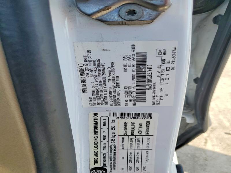 Aukcja sprzedaży 2014 Ford Fusion, vin: 3FA6P0H7XER377410, numer aukcji: 52959106