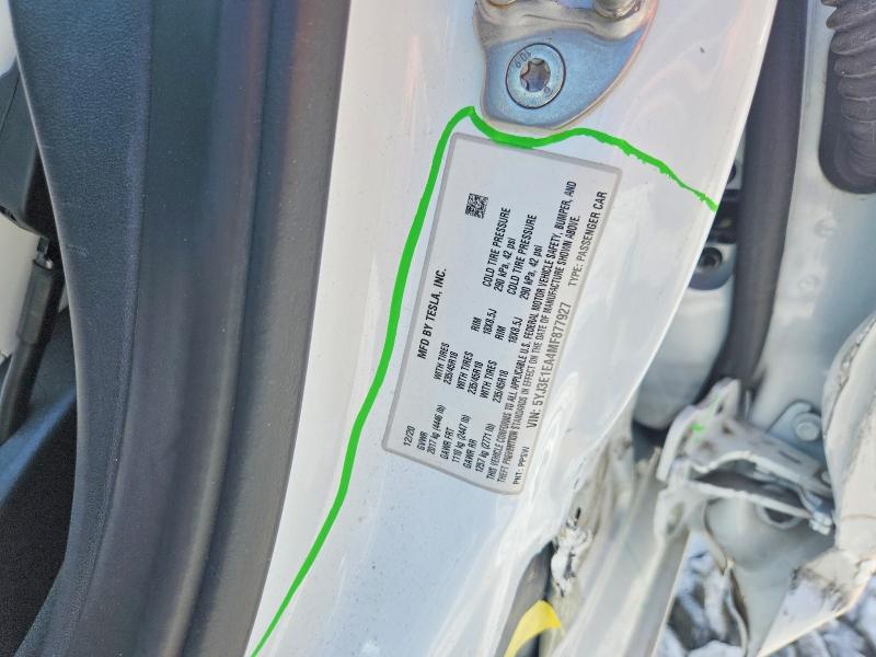 Продаж на аукціоні авто 2021 Tesla Model 3, vin: 5YJ3E1EA4MF877927, номер лоту: 52720836