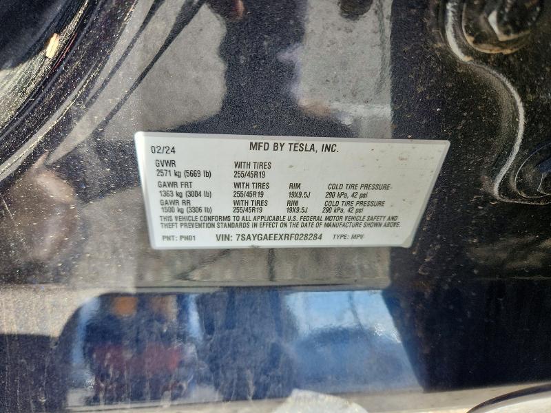 Продаж на аукціоні авто 2024 Tesla Model Y, vin: 7SAYGAEEXRF028284, номер лоту: 53719886
