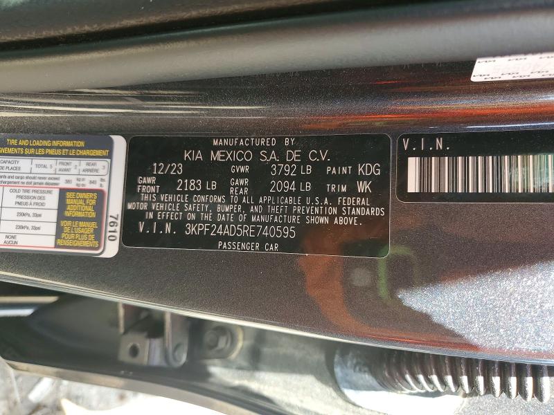 Продаж на аукціоні авто 2024 Kia Forte, vin: 3KPF24AD5RE740595, номер лоту: 52911586
