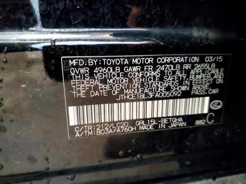 Продажа на аукционе авто 2015 Lexus Gs, vin: JTHCE1BL3FA005092, номер лота: 54180246