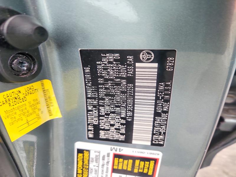2011 Toyota Camry მანქანა იყიდება აუქციონზე, vin: 4T1BF3EK0BU723258, აუქციონის ნომერი: 51886346