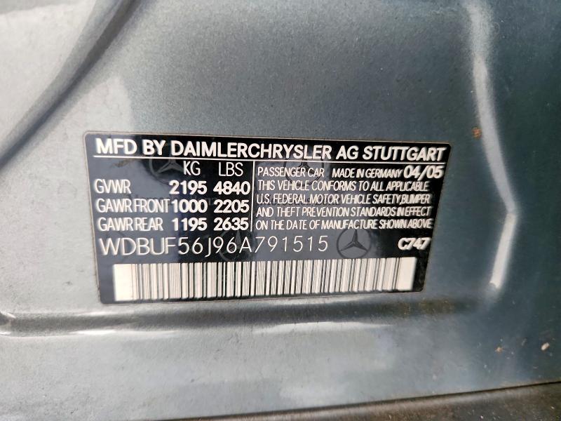 Продажа на аукционе авто 2006 Mercedes-benz E, vin: WDBUF56J96A791515, номер лота: 52954606