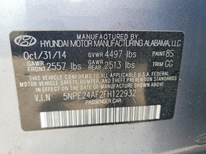 53513286 :رقم المزاد ، 5NPE24AF2FH122932 vin ، 2015 Hyundai Sonata مزاد بيع