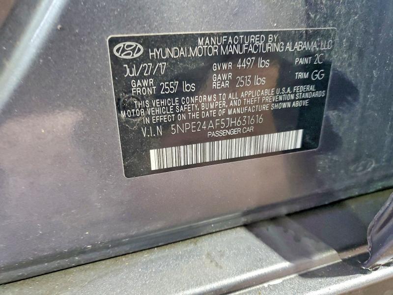 Aukcja sprzedaży 2018 Hyundai Sonata, vin: 5NPE24AF5JH631616, numer aukcji: 55187856