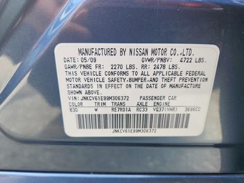 Aukcja sprzedaży 2009 Infiniti G37 Sedan, vin: JNKCV61E99M306372, numer aukcji: 54730056