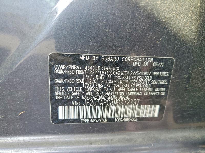 Продажа на аукционе авто 2021 Subaru Crosstrek, vin: JF2GTAPC8M8372397, номер лота: 54117846