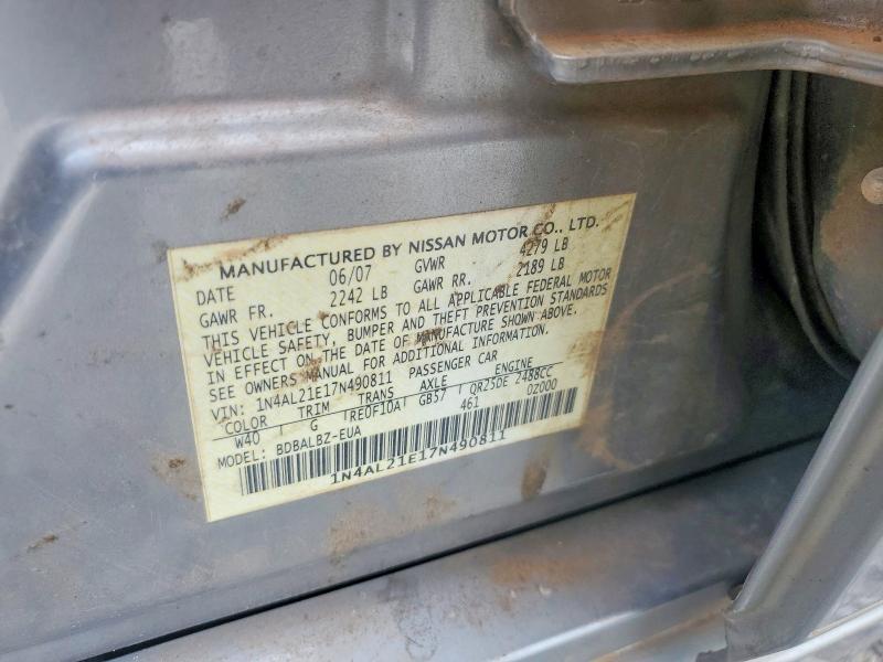 Продажа на аукционе авто 2007 Nissan Altima, vin: 1N4AL21E17N490811, номер лота: 55078386