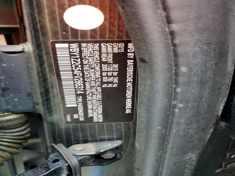 Aukcja sprzedaży 2015 Bmw I3, vin: WBY1Z2C54FV286314, numer aukcji: 52346006
