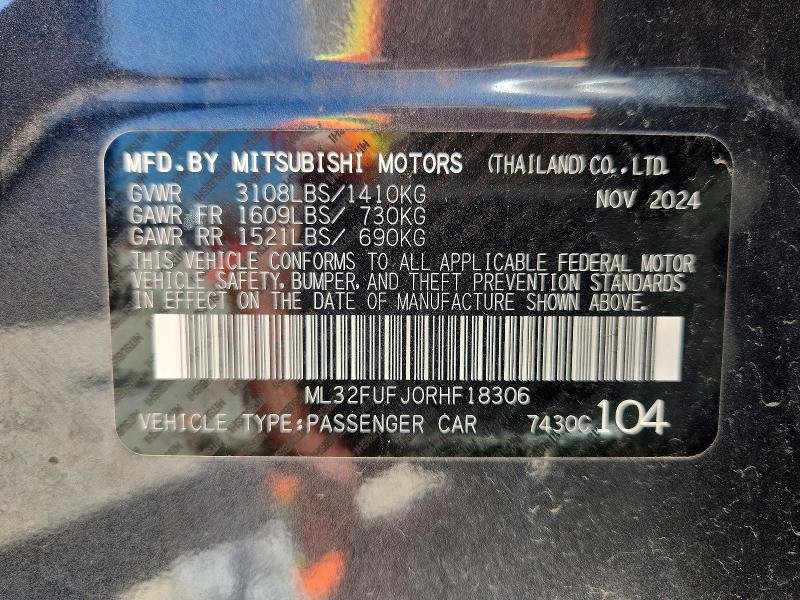 Aukcja sprzedaży 2024 Mitsubishi Mirage, vin: ML32FUFJ0RHF18306, numer aukcji: 55405346