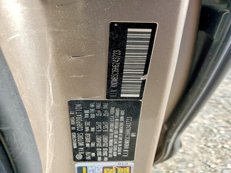 55477856 :رقم المزاد ، KNDMB5C16H6243723 vin ، 2017 Kia Sedona مزاد بيع