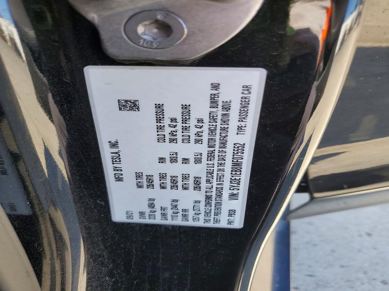 Продаж на аукціоні авто 2021 Tesla Model 3, vin: 5YJ3E1EB8MF075552, номер лоту: 54303116