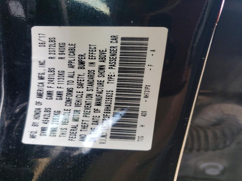 Продажа на аукционе авто 2017 Honda Accord, vin: 1HGCR3F88HA036625, номер лота: 54116536