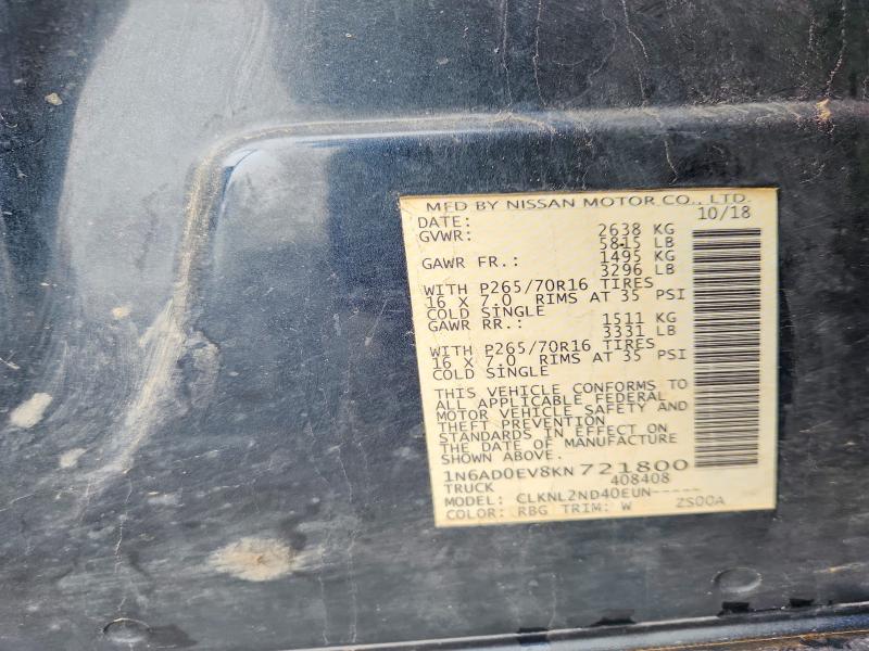 Aukcja sprzedaży 2019 Nissan Frontier, vin: 1N6AD0EV8KN721800, numer aukcji: 51203466