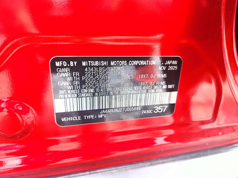 52466966 :رقم المزاد ، JA4ARUAU2TU005646 vin ، 2026 Mitsubishi Outlander Sport مزاد بيع