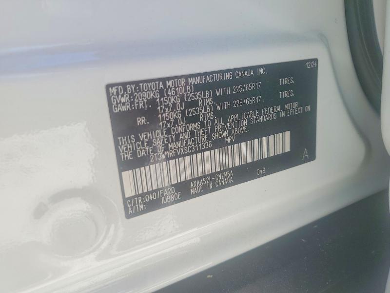 2025 Toyota Rav4 მანქანა იყიდება აუქციონზე, vin: 2T3W1RFVXSC311336, აუქციონის ნომერი: 52553476