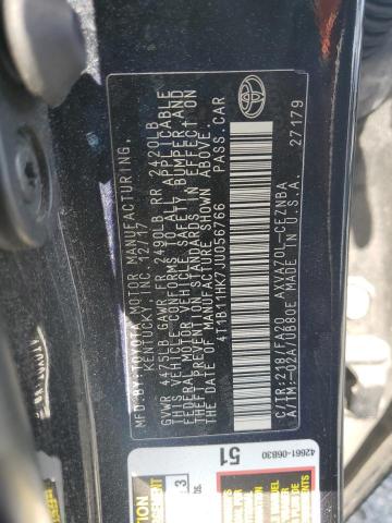 Продажа на аукционе авто 2018 Toyota Camry, vin: 4T1B11HK7JU056766, номер лота: 52908616