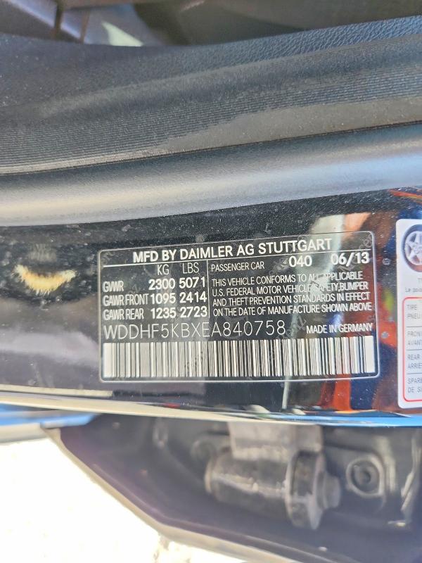 2014 Mercedes-benz E მანქანა იყიდება აუქციონზე, vin: WDDHF5KBXEA840758, აუქციონის ნომერი: 52898246