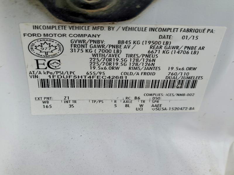 Продаж на аукціоні авто 2015 Ford F550, vin: 1FDUF5HT4FEC42681, номер лоту: 52718346