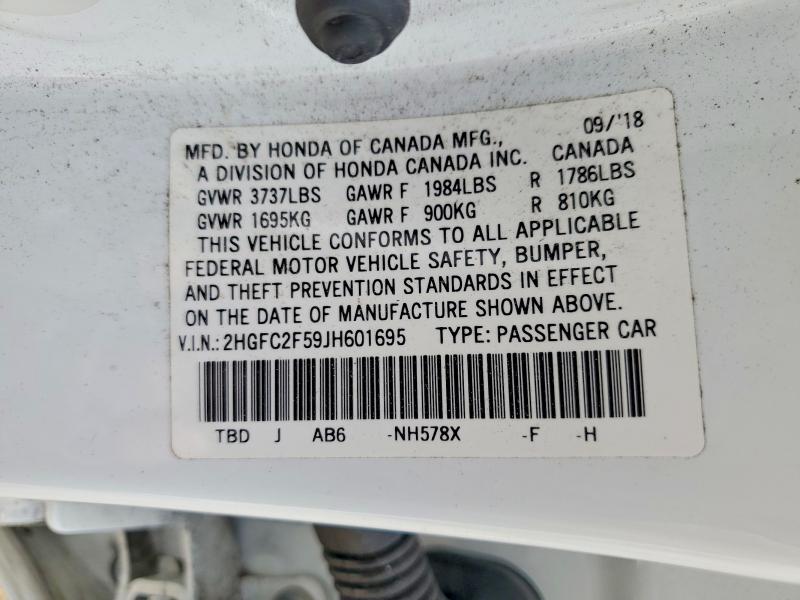 Aukcja sprzedaży 2018 Honda Civic, vin: 2HGFC2F59JH601695, numer aukcji: 51414426