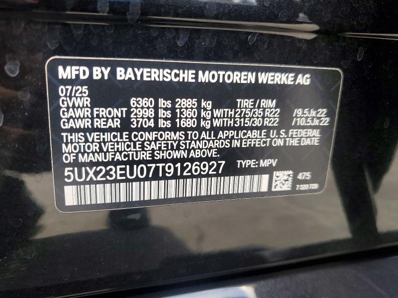 Aukcja sprzedaży 2026 Bmw X5, vin: 5UX23EU07T9126927, numer aukcji: 54520286