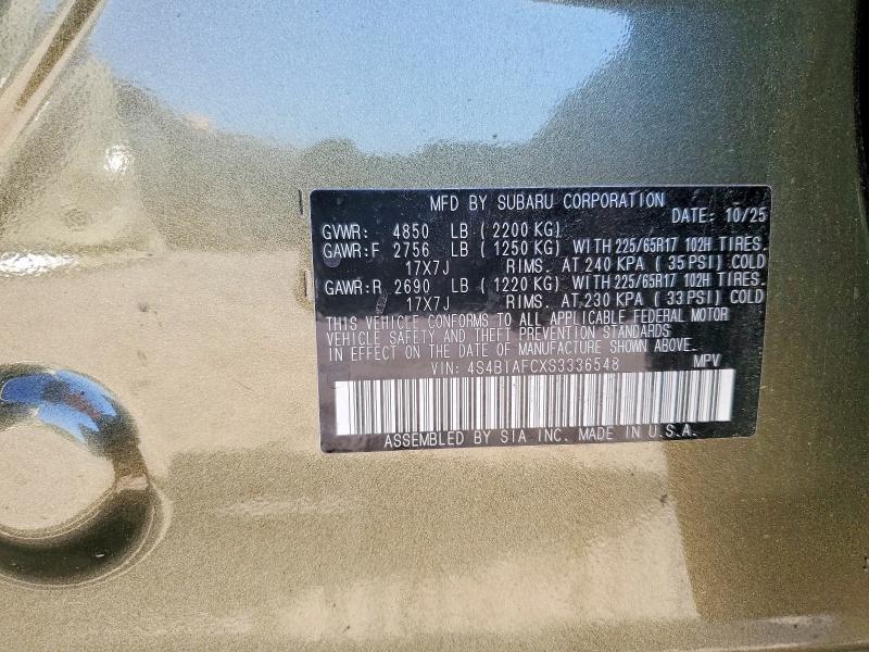 Продажа на аукционе авто 2025 Subaru Outback, vin: 4S4BTAFCXS3336548, номер лота: 53610626