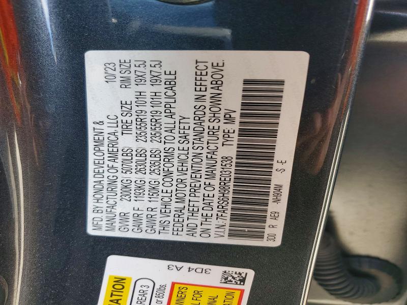 Aukcja sprzedaży 2024 Honda Cr-v, vin: 7FARS6H98RE031538, numer aukcji: 55417756