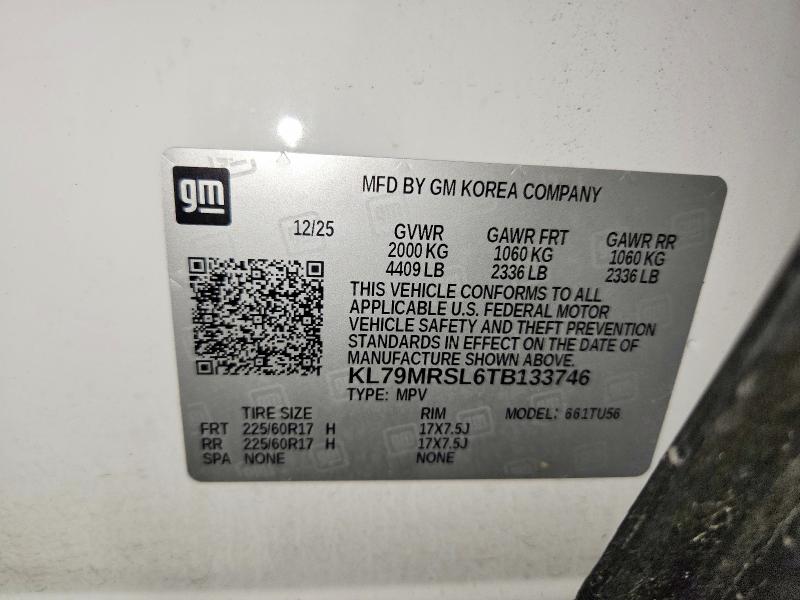 Продаж на аукціоні авто 2026 Chevrolet Trailblazer, vin: KL79MRSL6TB133746, номер лоту: 55604966