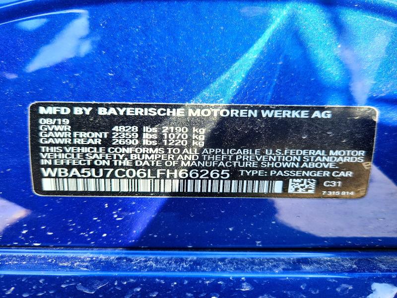 Aukcja sprzedaży 2020 Bmw M340i, vin: WBA5U7C06LFH66265, numer aukcji: 54485536