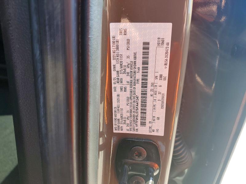 2025 Ford F150 მანქანა იყიდება აუქციონზე, vin: 1FTFW5L57SFA47247, აუქციონის ნომერი: 52662076