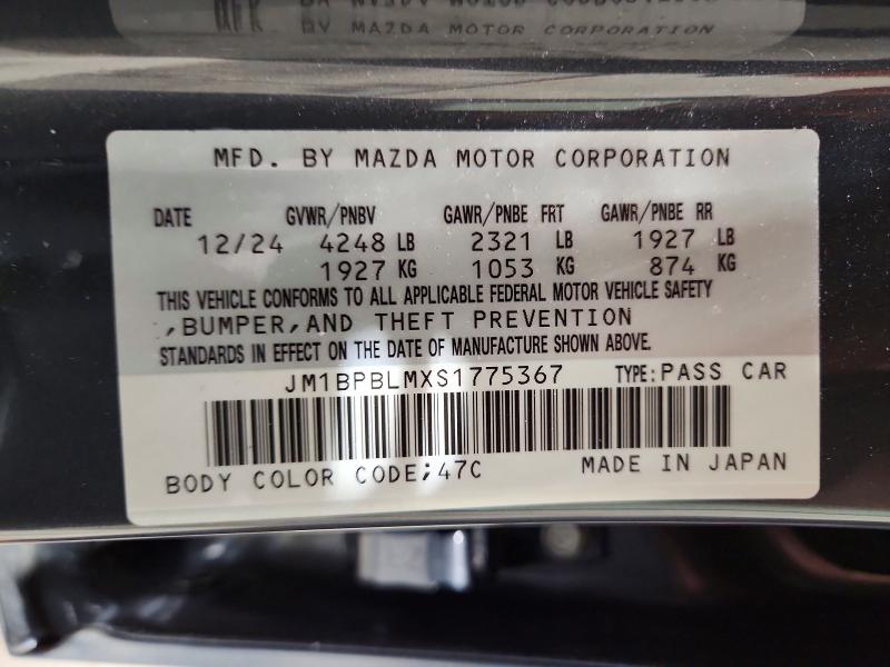 Продаж на аукціоні авто 2025 Mazda 3, vin: JM1BPBLMXS1775367, номер лоту: 52403966
