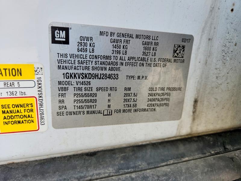 Auction sale of the 2017 Gmc Acadia Limited, vin: 1GKKVSKD9HJ284633, lot number: 52158356