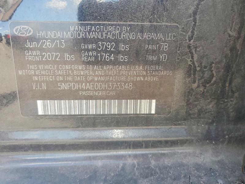 Aukcja sprzedaży 2013 Hyundai Elantra, vin: 5NPDH4AE0DH373348, numer aukcji: 53734076