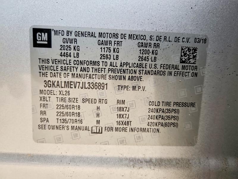 Продаж на аукціоні авто 2018 Gmc Terrain, vin: 3GKALMEV7JL336891, номер лоту: 54328396