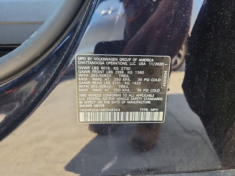 Продажа на аукционе авто 2021 Volkswagen Atlas, vin: 1V2HR2CA1MC548343, номер лота: 55033966