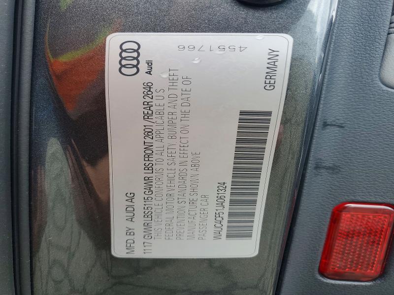 52494136 :رقم المزاد ، WAUC4CF51JA061324 vin ، 2018 Audi S5 مزاد بيع