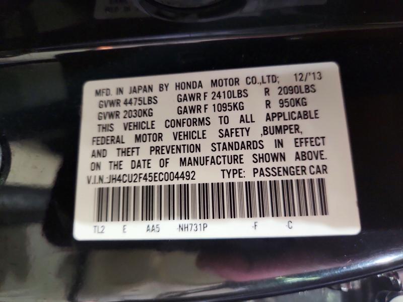 2014 Acura Tsx მანქანა იყიდება აუქციონზე, vin: JH4CU2F45EC004492, აუქციონის ნომერი: 54017906