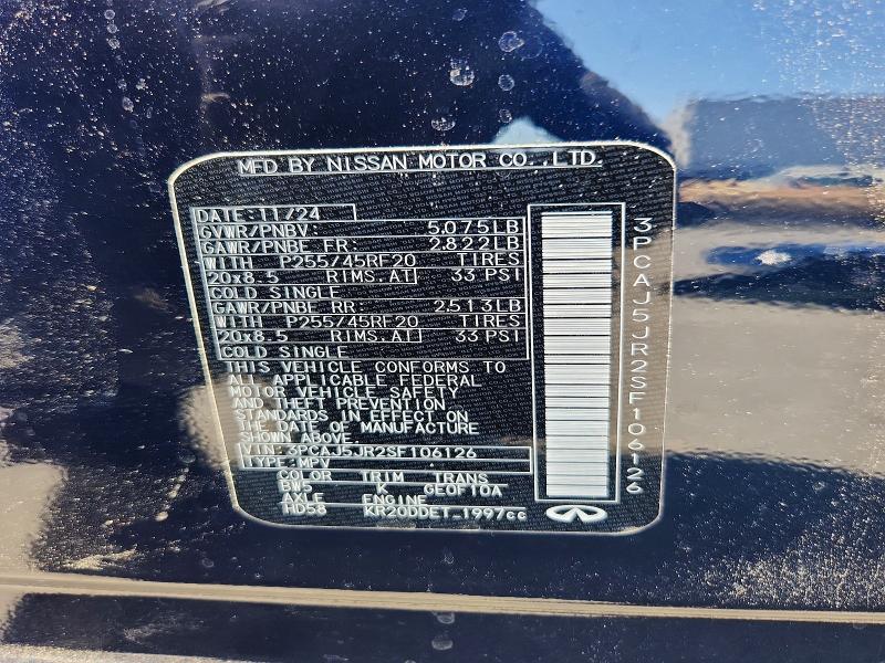 2025 Infiniti Qx55 მანქანა იყიდება აუქციონზე, vin: 3PCAJ5JR2SF106126, აუქციონის ნომერი: 53847796