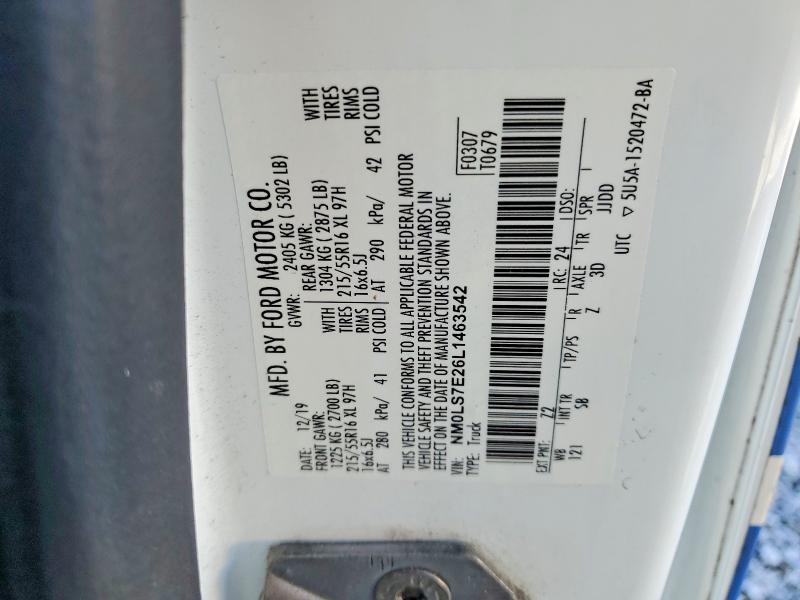 52301606 :رقم المزاد ، NM0LS7E26L1463542 vin ، 2020 Ford Transit Connect مزاد بيع